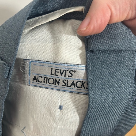 Levi’s Action Slacks Pants Sz 36x30 Blue Pleated Work Career Dress - Picture 9 of 10